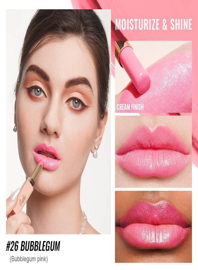 Oulac Shine Pink Lipstick for Women, 2 in 1 Glossy Light Pink Tinted Lip Balm, Hydrating Lipstick for Dry Lips, Moisture Shine Juicy Finish Vegan 2.2g/0.07oz (26) - Image 2