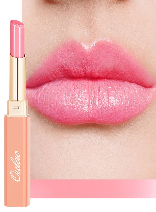Oulac Shine Pink Lipstick for Women, 2 in 1 Glossy Light Pink Tinted Lip Balm, Hydrating Lipstick for Dry Lips, Moisture Shine Juicy Finish Vegan 2.2g/0.07oz (26) - Image 1