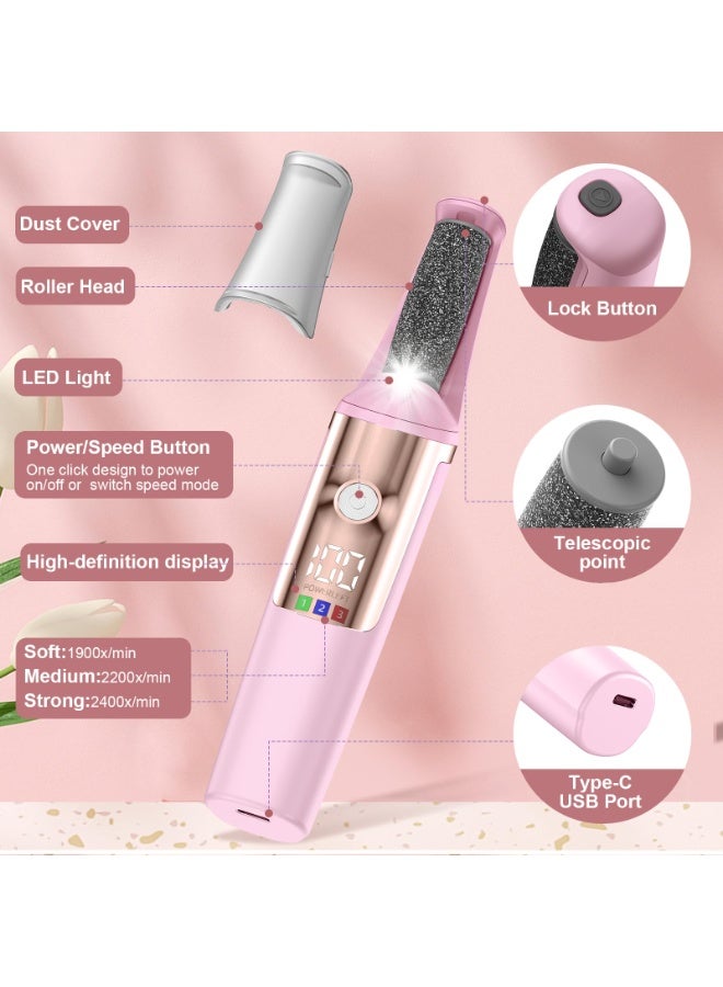 EVEREEN Electric Callus Remover for Feet, Smooth Pedicure Wand, Professional Foot Care Tool Kit, All-in-1 Callus Removal for Cracked Heels and Dead Skin, 3 Roller Heads, 3-Speed Battery Display - Image 2