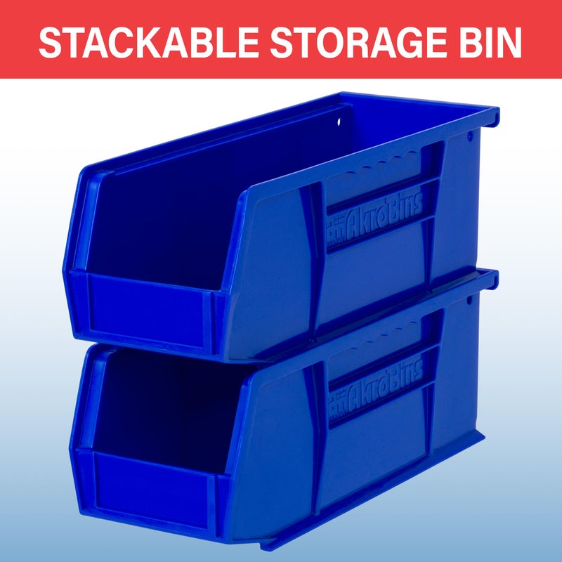 Akro-Mils 30224 AkroBins Plastic Storage Bins, Space-Saving Stackable Bins for Garage, Pantry, Craft Organization, 11" L x 4" W x 4" H, Red, 12-Pack - Image 5