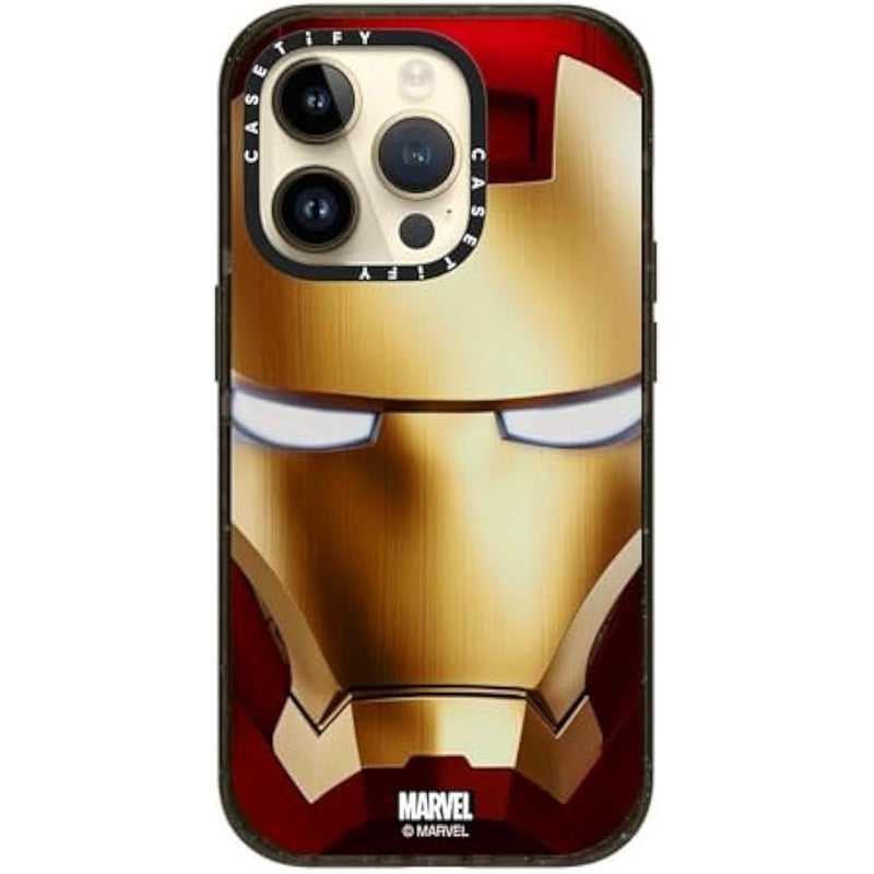 Casetify Impact iPhone 14 Pro Case 【Iron Man Co-Lab / 4X Military Grade Drop Tested / 8.2ft Drop Protection/Compatible with Magsafe】 - Iron Man Hero Mask - Clear Black - Image 4