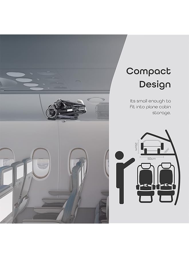 إيروريكس عربة أطفال قابلة للطي تلقائيًا باللون الأسود - Image 2