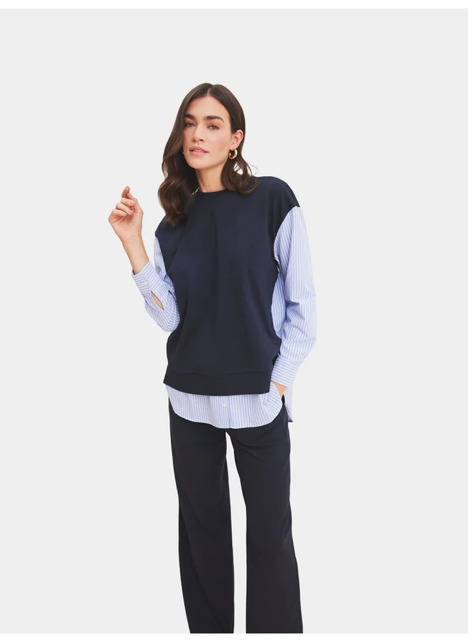 DeFacto DeFacto Women Navy Blue Solid T-Shirt