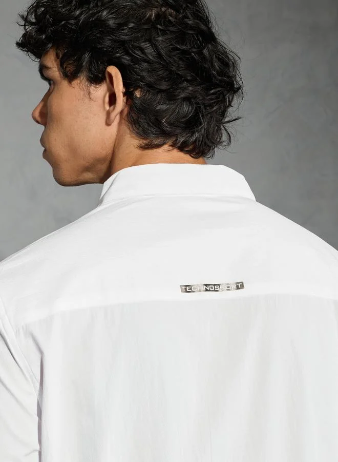 Technosport Technosport Solid Spread Collar Regular Fit Shirt