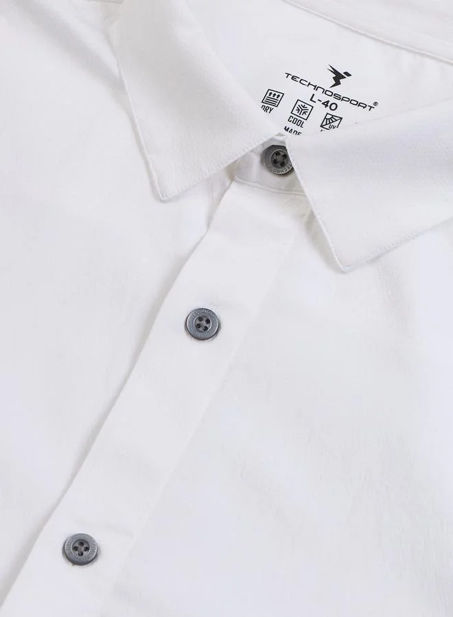 Technosport Technosport Solid Spread Collar Regular Fit Shirt