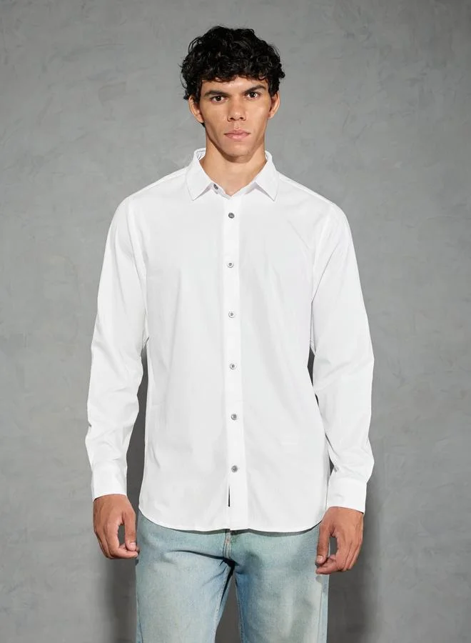 تكنوسبورت قميص تكنوسبورت بياقة عادية بقصة منتظمة