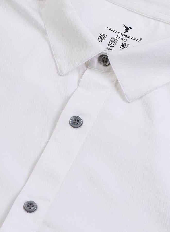 Technosport Solid Spread Collar Regular Fit Shirt - Image 5
