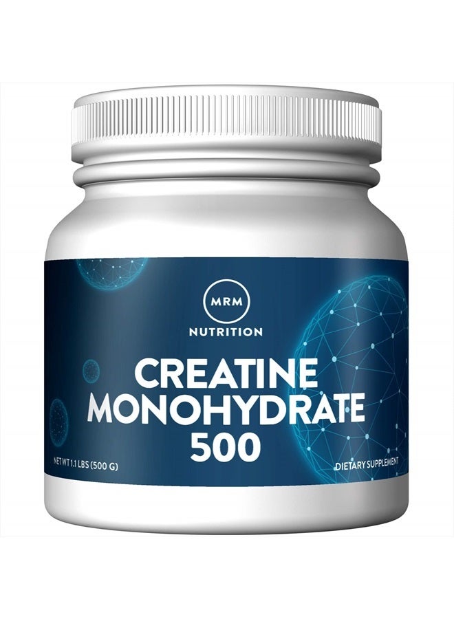 MRM Nutrition Creatine Monohydrate 500 | 100% micronized | Amino acids | Muscle Recovery + Energy Production | Keto + Low-carb Friendly | Performance Powder | 100 Servings - Image 1