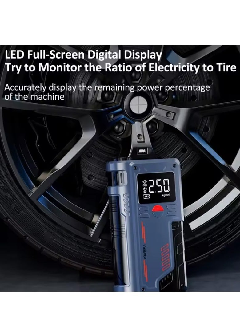 ELIKLIV Digital Display Tire Air Compressor Car Emergency Power Jump Starter 1000A Air Pump with LED Light 14.8V Tyre Air Compressor Dropshipping  - Image 3