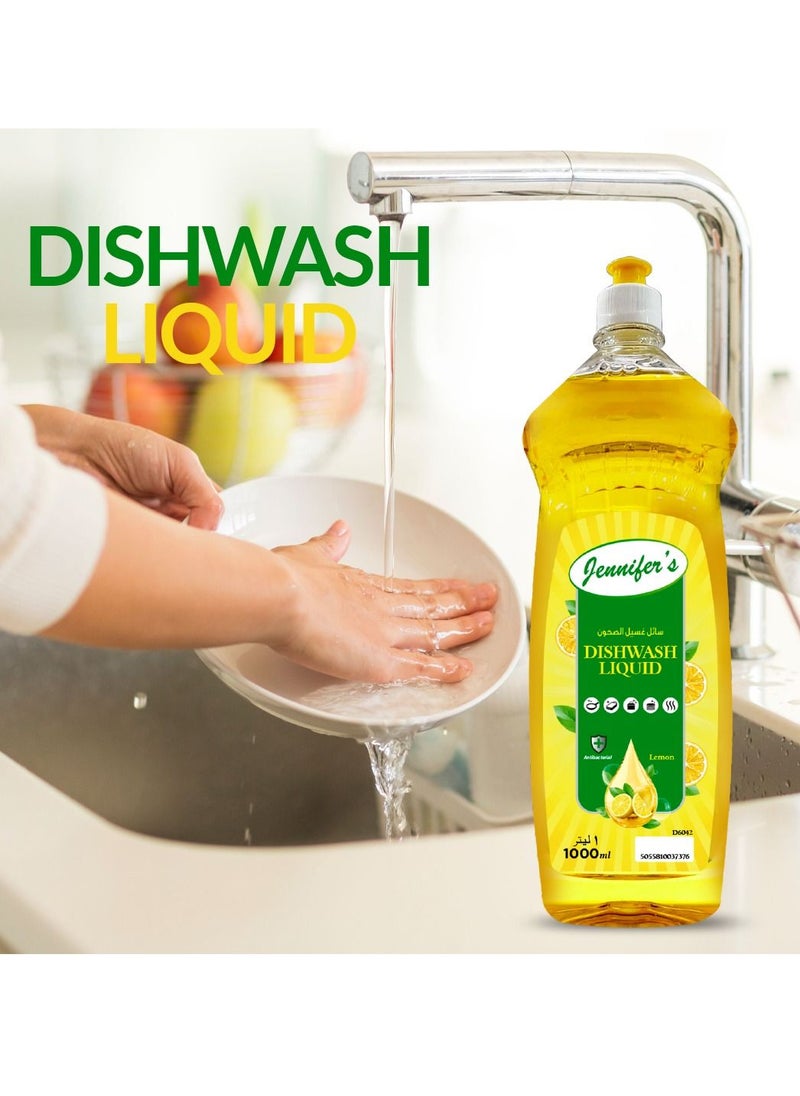 Jennifer's Jennifer's Dish Wash Liquid 1L Lemon (Pack of 2)  - Image 2