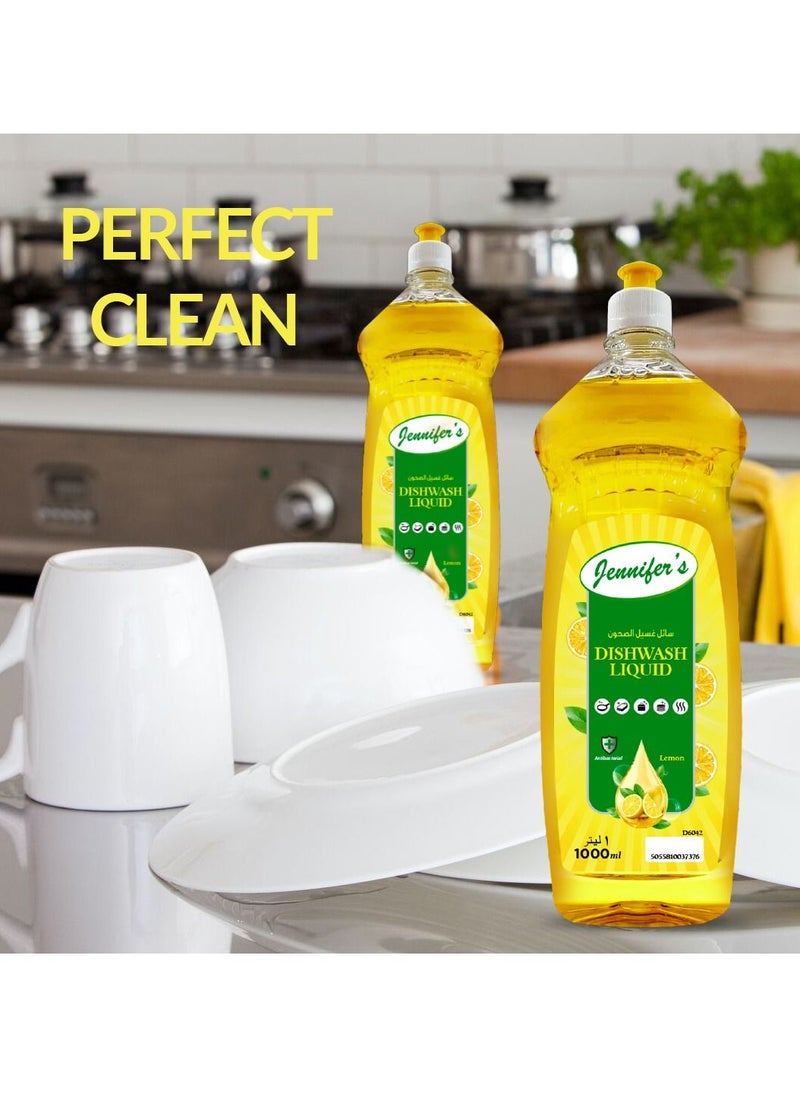 Jennifer's Jennifer's Dish Wash Liquid 1L Lemon (Pack of 2)  - Image 4