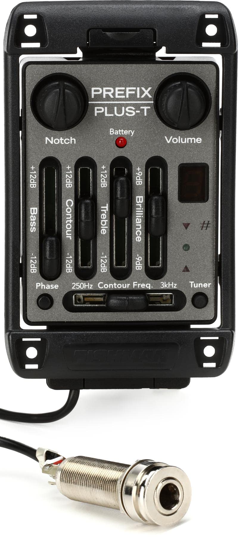 Fishman Prefix Plus-T Onboard Acoustic Preamp - Wide Format (1/8-inch) - Image 4