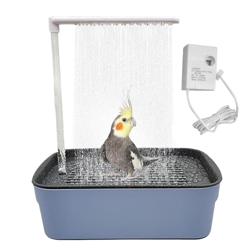 حوض استحمام الطيور الآلي مع ماء جارٍ آمن للاستحمام الممتع لطيور الحيوانات الأليفة الصغيرة - Image 1