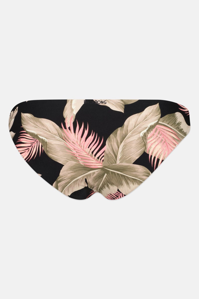 Billabong Women Floral Pattern Pull On Reversible Bikini Bottom, Multicolor - Image 3