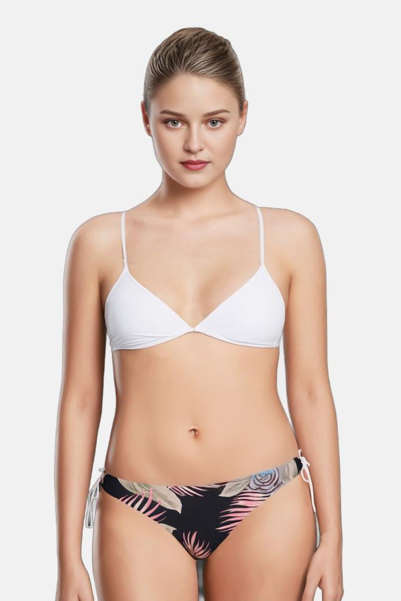 Billabong Women Floral Pattern Pull On Reversible Bikini Bottom, Multicolor - Image 1