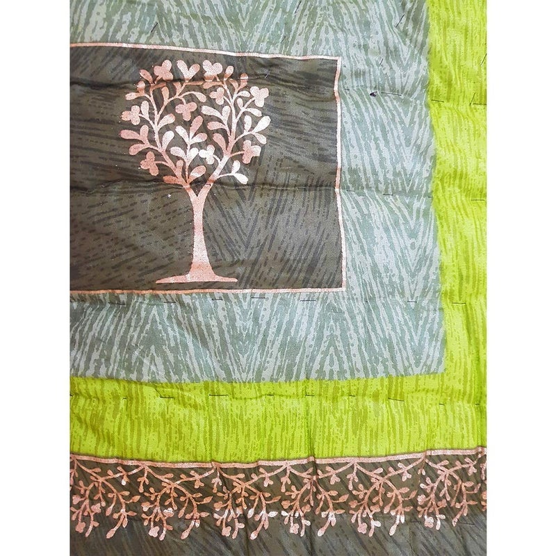 SVT Traditional Famous Jaipuri Beautiful Floral Print in Multi Green Jaipuri RajaiRazaiQuilt SingleSingle Bed QuiltComforterAC QuiltAC Comforter - Image 3