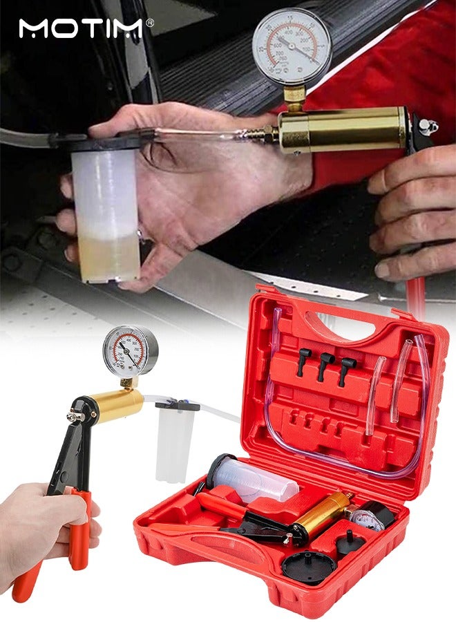 Motim Hand Held Vacuum Pump Tester Brake Bleeding Kit, Brake Fluid Bleeder Tool for Automotive Vehicle Truck and Motorbike Diagnosis, Hand Held Vacuum Pump Tester  - Image 1