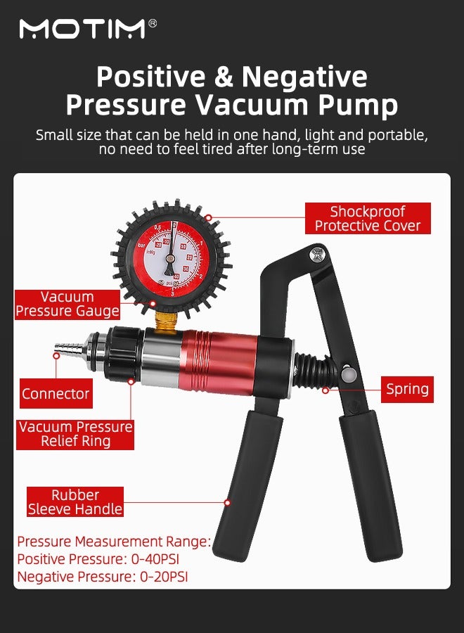 Motim Hand Held Vacuum Pump Tester Brake Bleeding Kit, Brake Fluid Bleeder Tool for Automotive Vehicle Truck and Motorbike Diagnosis, Hand Held Vacuum Pump Tester  - Image 3