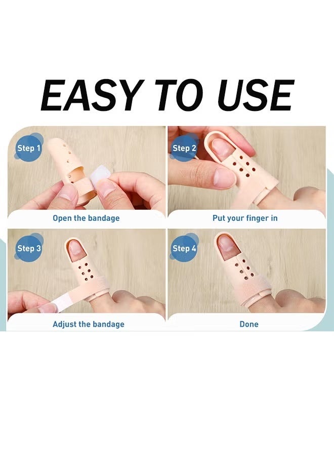 JUE-FISH 10-Piece Finger Splint Set Finger Splint Mallet Finger Support Finger Splint Brace Plastic Finger Support Protector for Adjustable Finger Immobilizer for Basketball Finger Joint Protection, 5 Sizes - Image 5