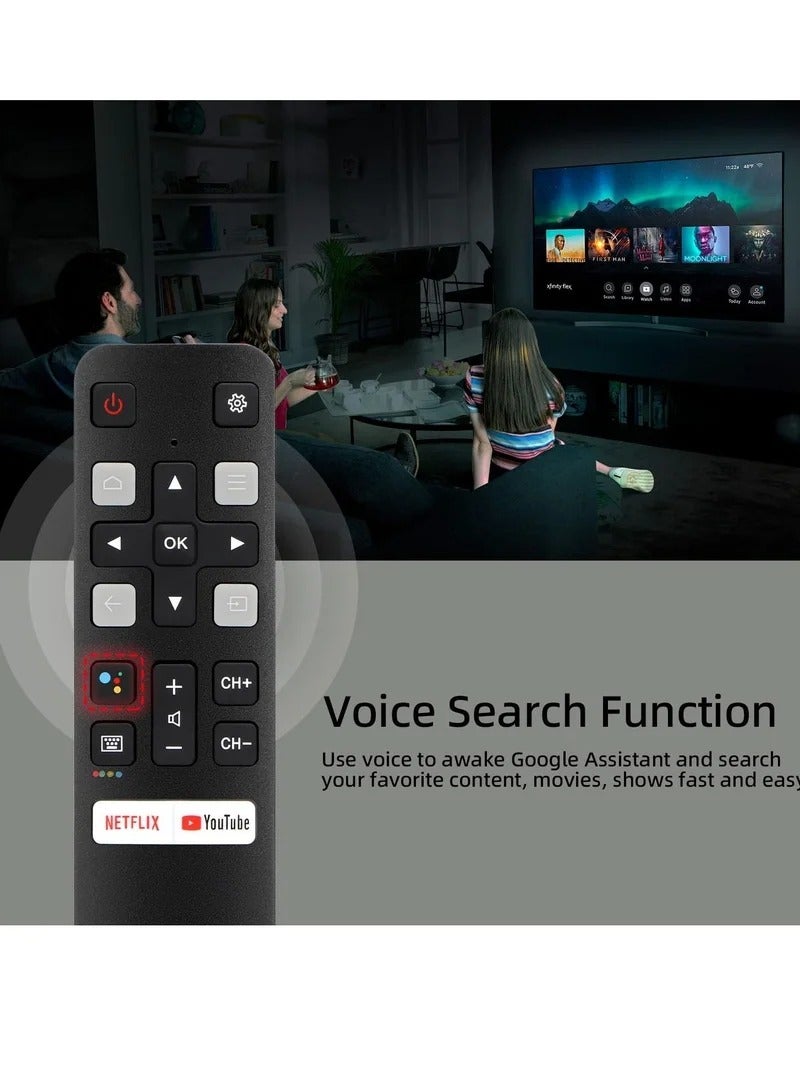 جهاز التحكم عن بعد الصوتي العالمي لأجهزة TCL-Android-TV-Remote، RC802V لأجهزة التلفزيون الذكية TCL مع وظيفة Google Voice - Image 3