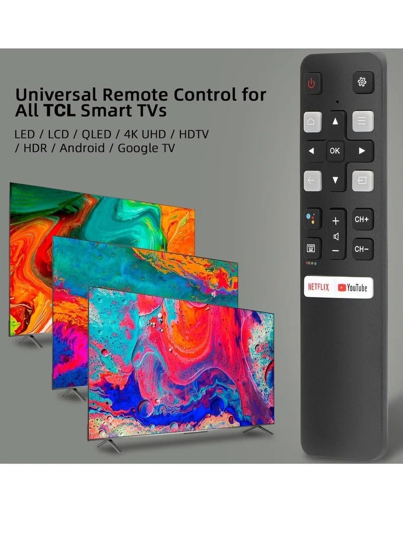 جهاز التحكم عن بعد الصوتي العالمي لأجهزة TCL-Android-TV-Remote، RC802V لأجهزة التلفزيون الذكية TCL مع وظيفة Google Voice - Image 2