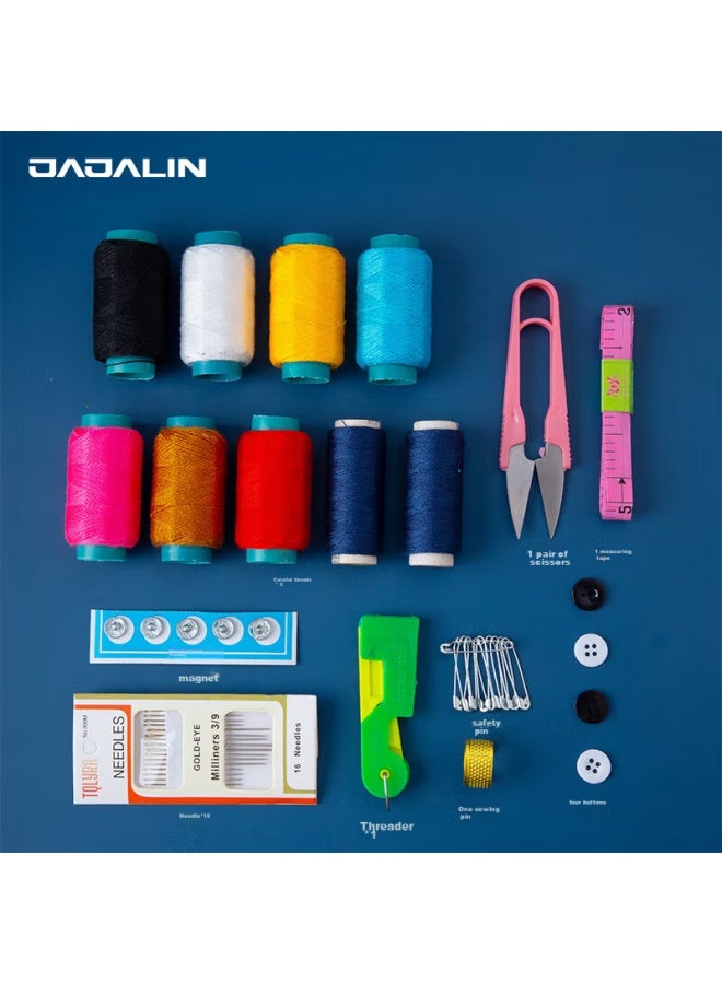 JAJALIN Jajalin Home Sewing Kit With 7 Thread Spools, Travel Sewing Supplies, Mending Tools, Storage Pouch, Random Color  - Image 2