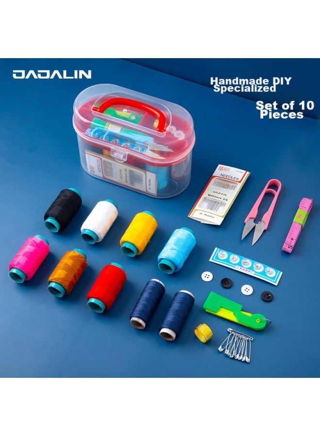 JAJALIN Jajalin Home Sewing Kit With 7 Thread Spools, Travel Sewing Supplies, Mending Tools, Storage Pouch, Random Color  - Image 1