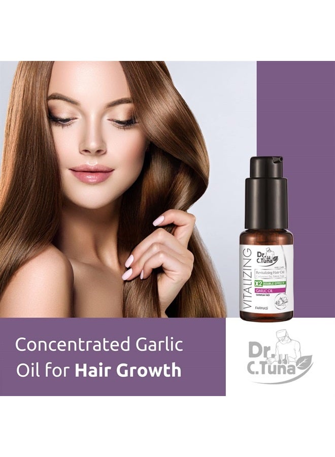 FARMASI Dr. C. Tuna Vitalizing Garlic Oil, Hair Growth Oil for Thicker Longer Fuller Healthier Hair, Prevent Hair Loss & Thinning, All Natural Vitamin Rich Treatment, All Hairy Types, 1 fl.oz (30 ml) - Image 4
