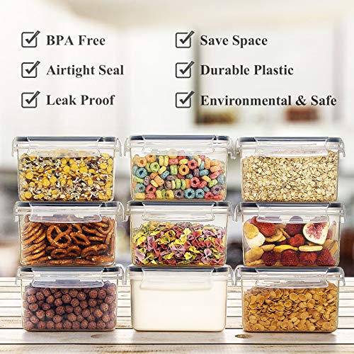 Wildone Cereal & Dry Food Storage Container Set of 16 [0.8L /3.38 Cups] for Sugar, Flour and Baking Supplies, Airtight Leak-proof & BPA Free, with 20 Labels & 1 Marker - Image 2