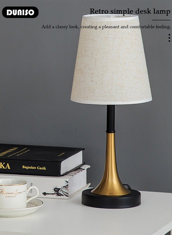 DUNISO Bedside Table Lamp, Modern Table Lamp for with 3 Colors Adjustable Lighting, RetroTable Lamp for Bedroom, Desk Lamps for Bedroom Living Room Dinner Bar - Image 5