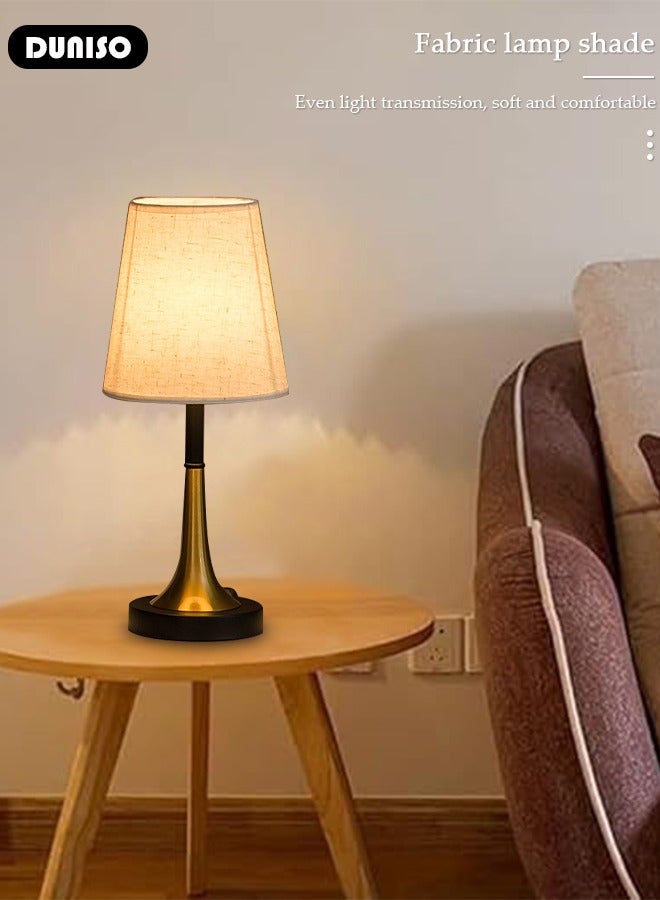 DUNISO Bedside Table Lamp, Modern Table Lamp for with 3 Colors Adjustable Lighting, RetroTable Lamp for Bedroom, Desk Lamps for Bedroom Living Room Dinner Bar - Image 3