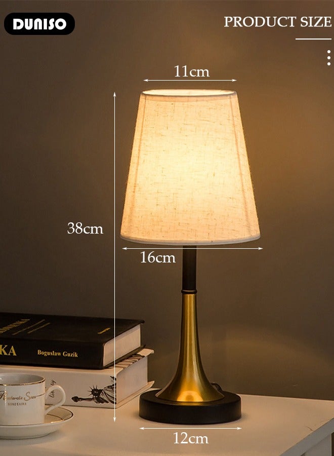 DUNISO Bedside Table Lamp, Modern Table Lamp for with 3 Colors Adjustable Lighting, RetroTable Lamp for Bedroom, Desk Lamps for Bedroom Living Room Dinner Bar - Image 2