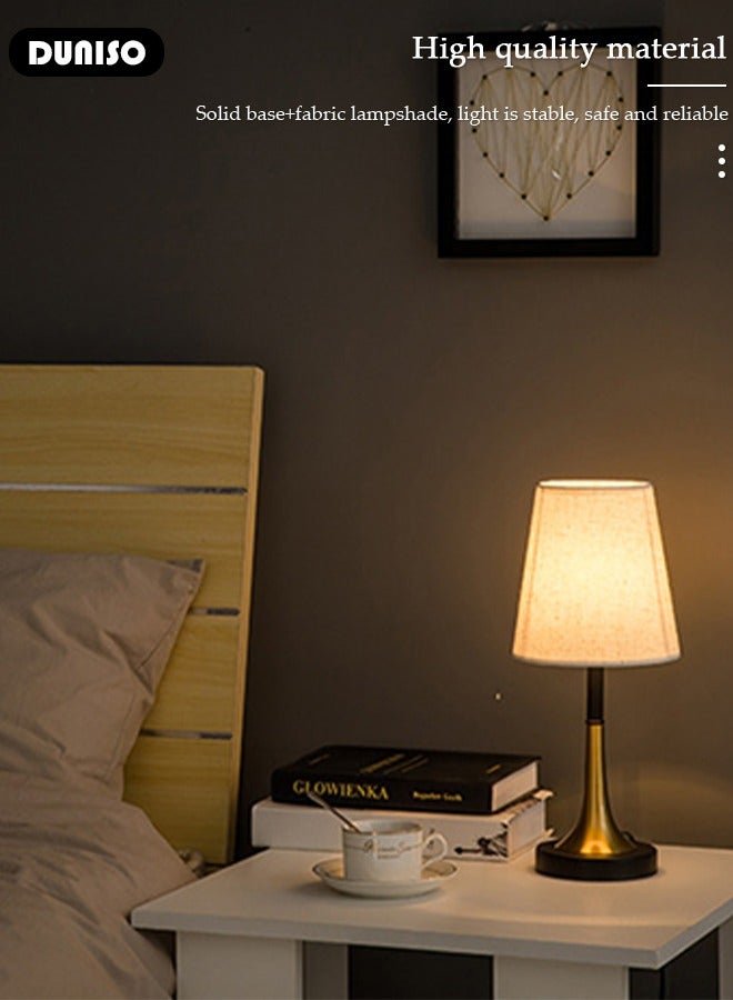 DUNISO Bedside Table Lamp, Modern Table Lamp for with 3 Colors Adjustable Lighting, RetroTable Lamp for Bedroom, Desk Lamps for Bedroom Living Room Dinner Bar - Image 4