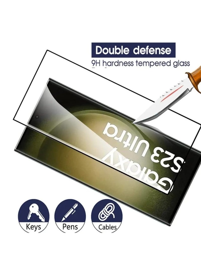 Screen Protector for Samsung Galaxy S23 Ultra Tempered Glass Protector Full Glue Edge to Edge 9H Hardness Anti Fingerprint 3D Curved Scratch Resistance Glass for Samsung Galaxy S23 Ultra - Image 4