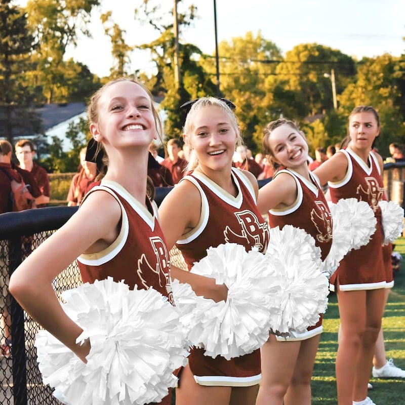 CREATIEE-PRO 4Pcs Metallic Cheerleading Pom Poms, Creatiee 2 Pair Cheerleader Cheering Squad Pompoms for School Sports Dance Games Team Spirit Cheer - Image 5
