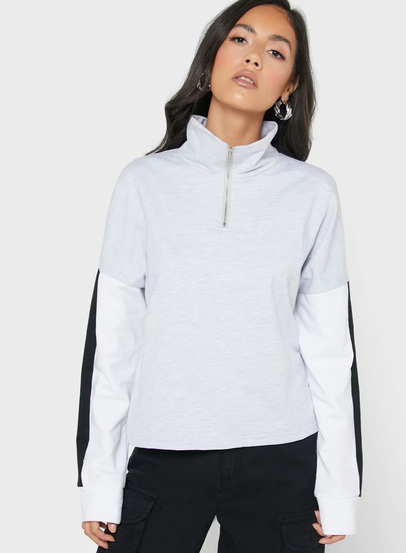 Ginger Contrast Paneled Sleeve Jacket