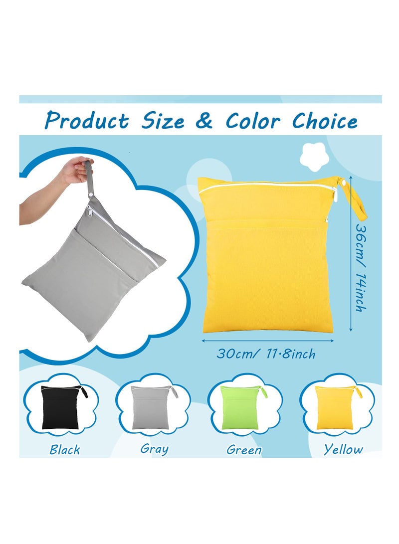 Reusable Waterproof Wet Dry Bag for Baby Cloth Diapers & Toddler Swim - 2 Pack, Yellow & Green, Perfect for Travel, Beach & Pool - Image 5