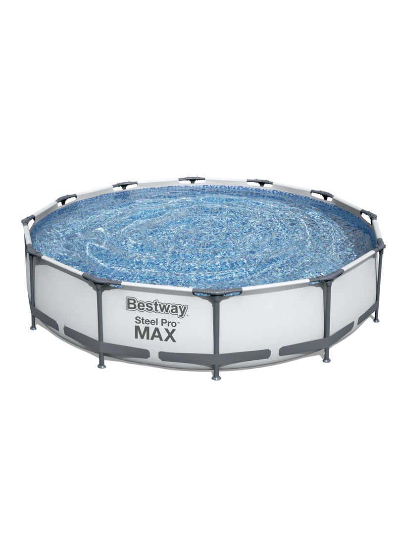 Bestway Round Pool Set Steel Pro Max 366x76cm | Family Swimming Pool | Above Ground Pool | Backyard Pool | Steel Framed Pool | Summer Fun with Friends and Family - Image 1