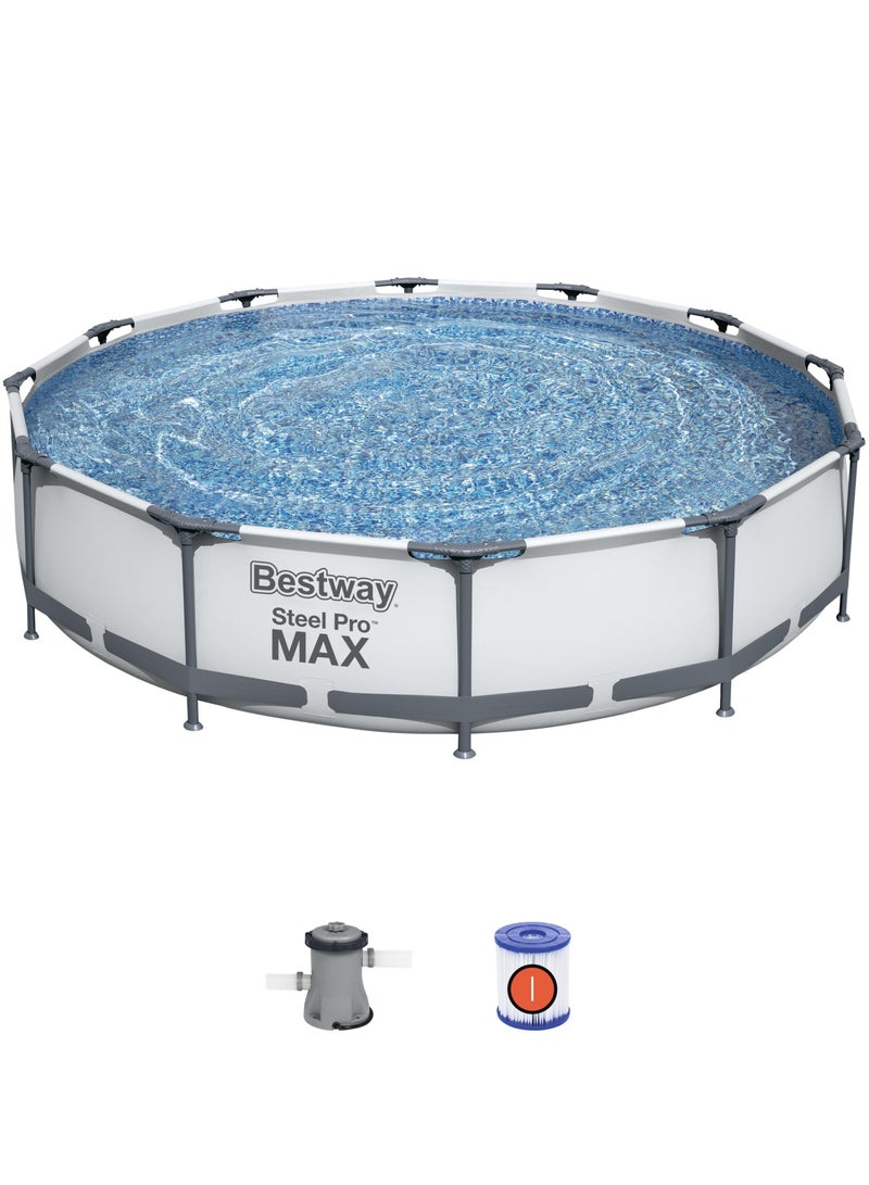 Bestway Round Pool Set Steel Pro Max 366x76cm | Family Swimming Pool | Above Ground Pool | Backyard Pool | Steel Framed Pool | Summer Fun with Friends and Family - Image 2