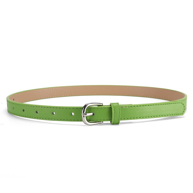 Cross-border new childrens belt fashion Joker commuter style pin buckle with jeans with belt wholesale Yellow - Image 3