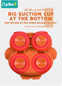 Bybeo 3 PCS Baby Silicone Suction Plate with Spoon and Fork, Adorable Owl Shape Infant Divided Plates, Babies Feeding Set, First Stage Toddler Utensils - Babies Led Weaning Supplies  - Image 3