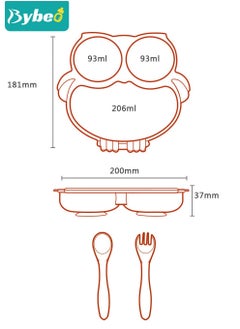 3 PCS Baby Silicone Suction Plate with Spoon and Fork, Adorable Owl Shape Infant Divided Plates, Babies Feeding Set, First Stage Toddler Utensils - Babies Led Weaning Supplies - pzsku/Z560FAD784D82D322A974Z/45/_/1687834538/1e5e2d79-eba2-4965-815f-8b093667f64e