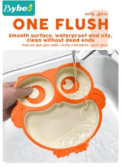Bybeo 3 PCS Baby Silicone Suction Plate with Spoon and Fork, Adorable Owl Shape Infant Divided Plates, Babies Feeding Set, First Stage Toddler Utensils - Babies Led Weaning Supplies  - Image 5