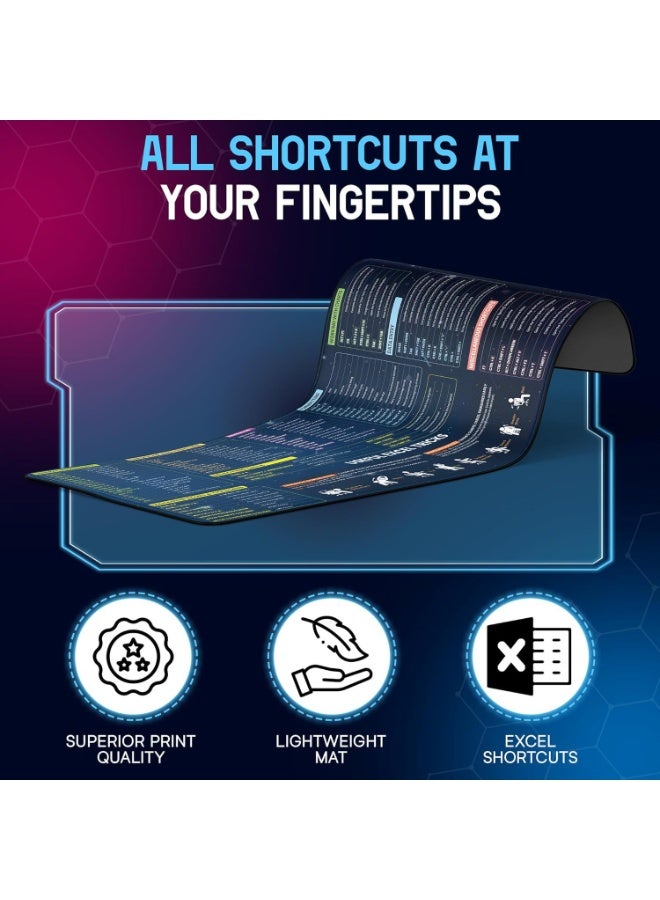 Large Mouse Pad, Office Shortcut Mouse Pad, Extended Computer Mouse Pad/Desk Mat with Stitched Edges for Word/Excel/PPT (800*300*3mm) - Image 4