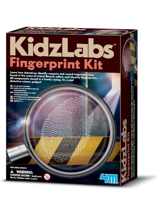 4M KidzLabs Fingerprint Kit – Learn Crime Scene Investigation Techniques with Dusting Powder, Brush, Lifting Tape & More | STEM Detective Toy for Kids Ages 8+ / 00-03248 - Image 1