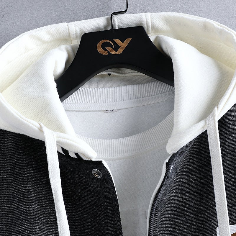 13-Year-Old Youth Denim Jacket For 12-Year-Old Boys, 16-Year-Old Middle And High School Students, Spring Style, Big Children'S Faux Two-Piece Fashion Jacket - Image 4