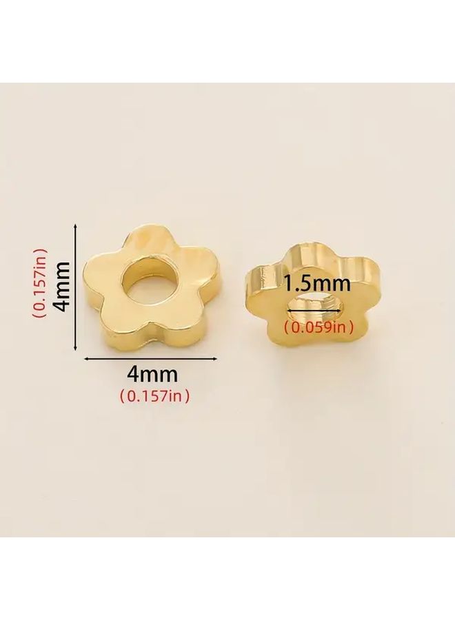20Pcs 14K Gold Plated Brass Flower Spacer Beads For DIY Bracelet Necklace Jewelry Making - Image 4