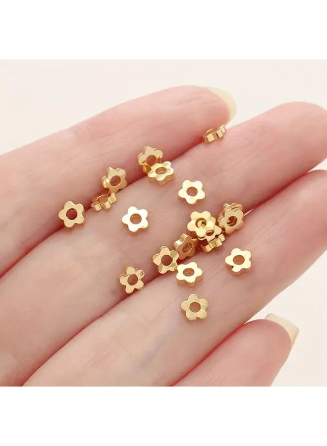 20Pcs 14K Gold Plated Brass Flower Spacer Beads For DIY Bracelet Necklace Jewelry Making - Image 5