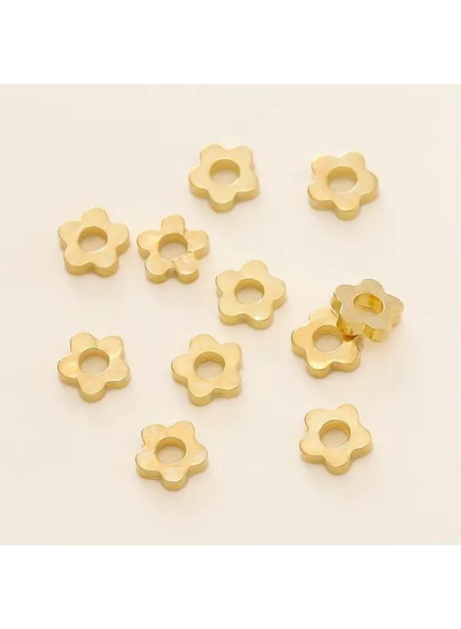 20Pcs 14K Gold Plated Brass Flower Spacer Beads For DIY Bracelet Necklace Jewelry Making - Image 3