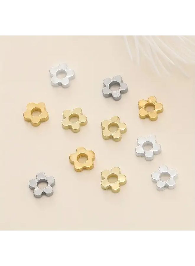 20Pcs 14K Gold Plated Brass Flower Spacer Beads For DIY Bracelet Necklace Jewelry Making - Image 2